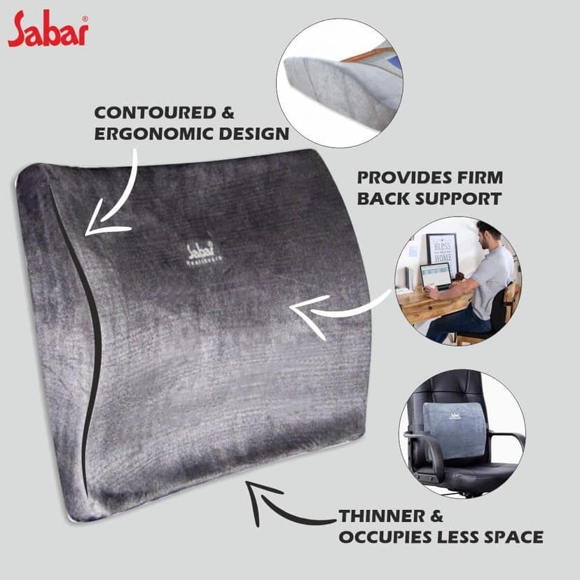 Sabar Orthopedic Lumbocare Back Support for Back Pain Relief | Backrest Cushion for Office chair and Car Seat - 3099M view 2