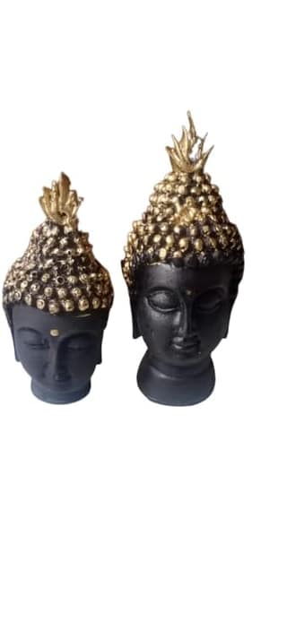 Handcrafted Polyresin Buddha Statues: Ideal for Home Decor and Gifting Set of 2.