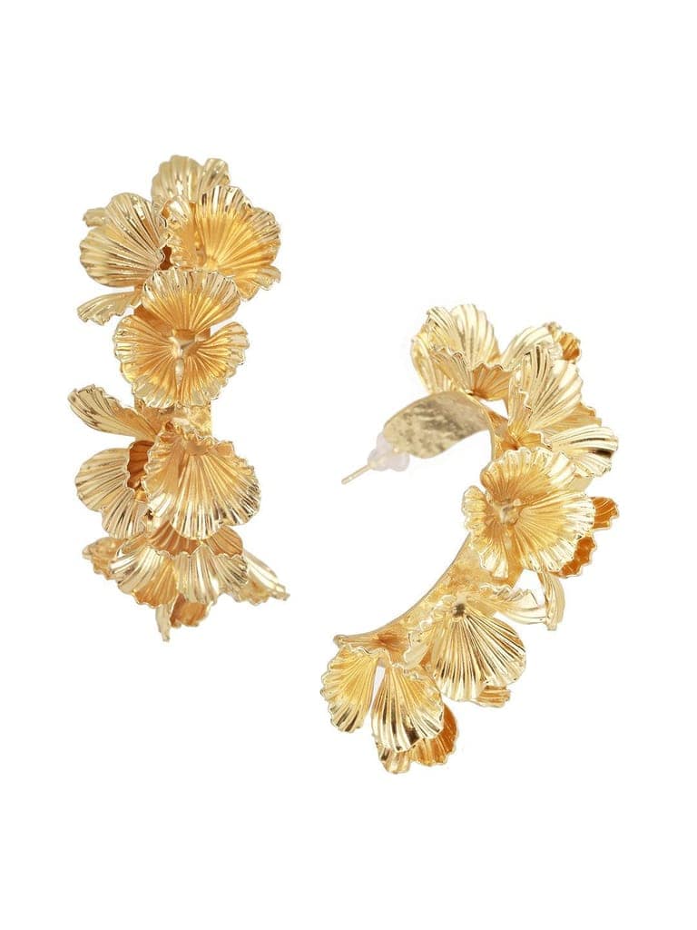 Anti-Tarnish Gold Plated Quirky Statement Hoops Earrings view 7