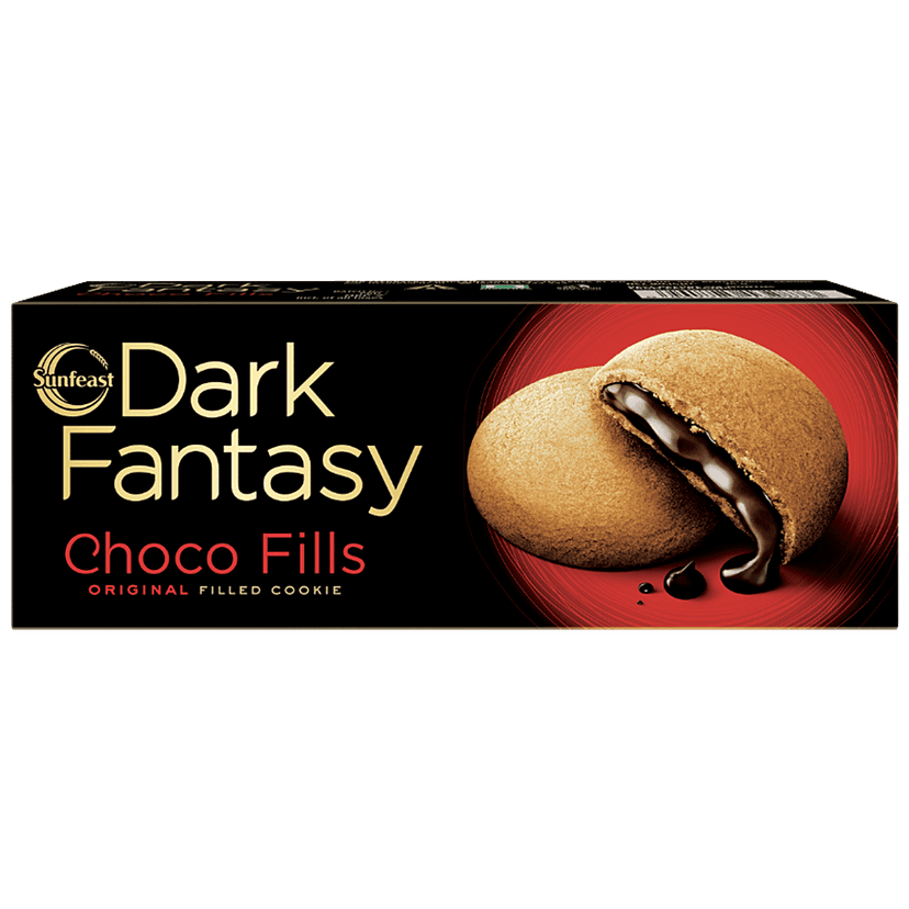 Sunfeast Dark Fantasy - Choco Fills, Original Filled Cookies With Choco Creme, 75 G Pouch view 2