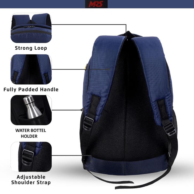 MRS MTRIP01 Laptop Backpack, Medium 30L, Stylish, Organized Storage, Padded Adjustable Shoulder Strap Bag For School, Office, Travel, And For Men And Women view 3