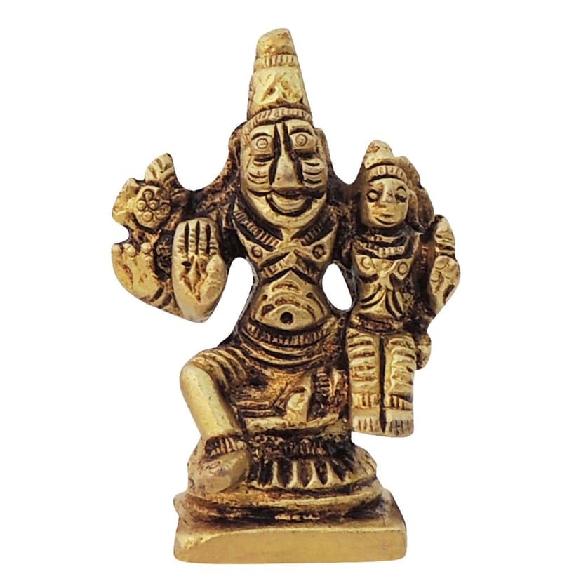 Brass Narsingh Bhagwan Idol � Handmade Narasimha Dev Brass God Statue, Height : 2.2 Inch (BSMAS1286 B) view 2