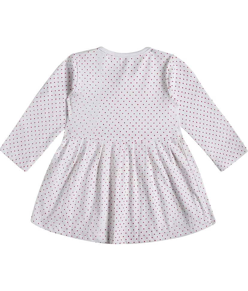 INFANT Pack of 1 Baby Girls Cotton Dress ( White & Red ) view 2