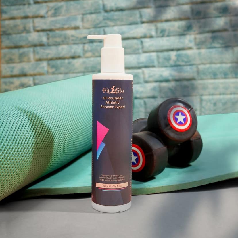 Fit2Glo Athletic 3 In 1 Hair, Face & Body Wash For Women & Men, Refreshing Head To Toe Shower Gel With Neem, Turmeric, Aloe-Vera, Removes Toxins & Bacteria, Paraben Free | Unisex Body Wash | 300 ML view 5