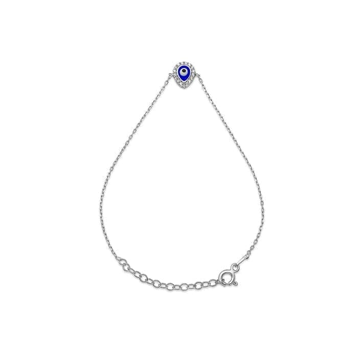 Silver Dark Evil Eye Drop Bracelet view 5