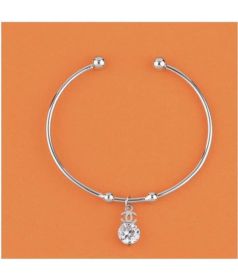 SILVER SHINE Charm Stylish Look Adjustable Bracelet With Diamond For Women Girls view 2