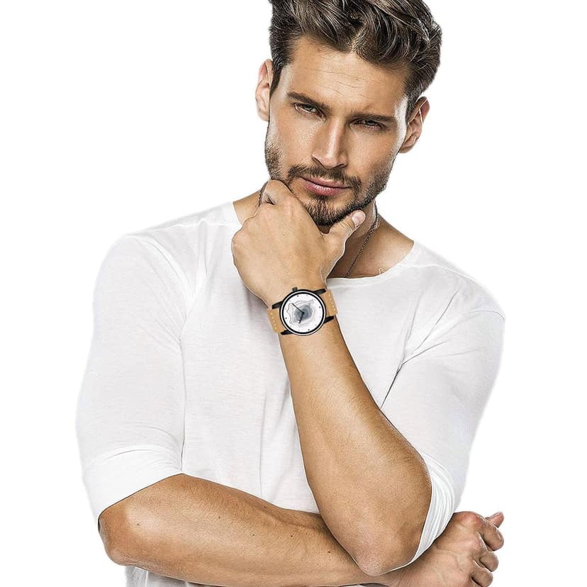 Multicolor 3D Look Analog Watch for Men LR68 view 5