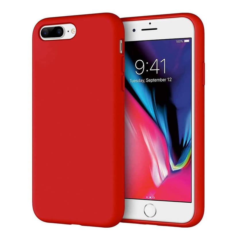 LIRAMARK Liquid Silicone Soft Back Cover Case for Apple iPhone 7 Plus / 8 Plus