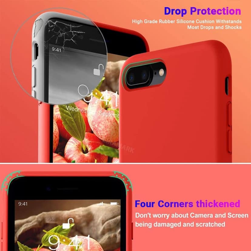 LIRAMARK Liquid Silicone Soft Back Cover Case for Apple iPhone 7 Plus / 8 Plus view 5