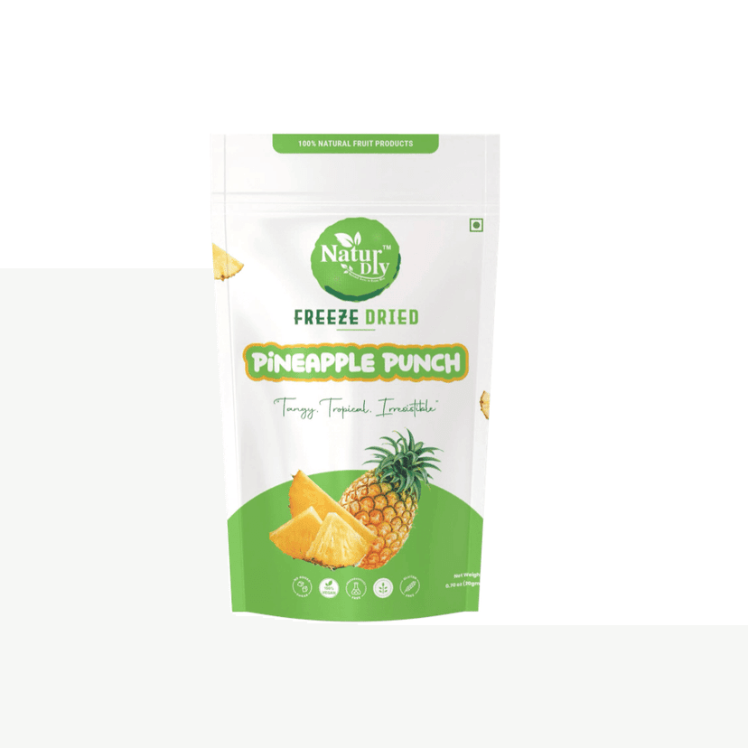 NaturDry Freeze-Dried Pineapple Chunks | 100% Natural, No Added Sugar, Gluten Free | Healthy Snack | 20g
