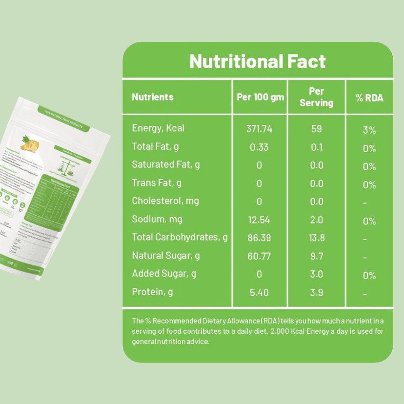 NaturDry Freeze-Dried Pineapple Chunks | 100% Natural, No Added Sugar, Gluten Free | Healthy Snack | 20g view 3