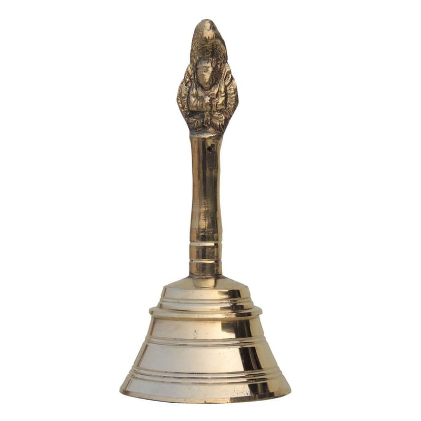 Brass Pooja Hand Bell, Garun Ghanti, Height : 5.5 Inch (FMAS676 F) view 2
