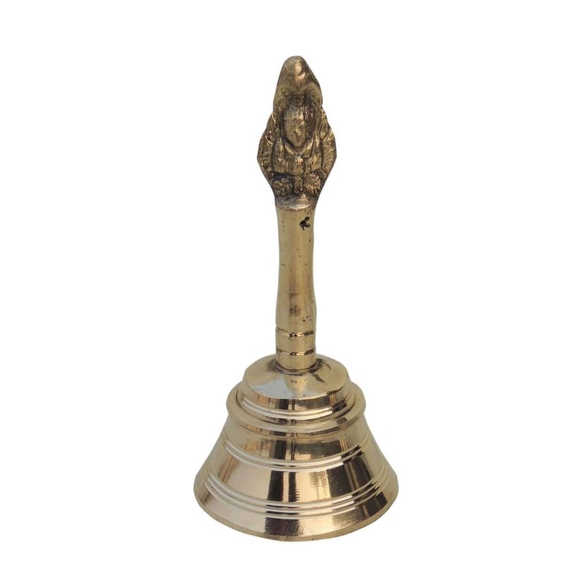 Brass Pooja Hand Bell, Garun Ghanti, Height : 5.5 Inch (FMAS676 F) view 3