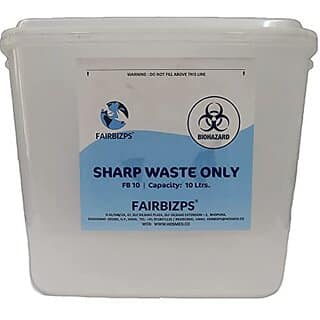 FAIRBIZPS Bio-Medical Sharps Container with Puncture Proof for Needles, Implants-Capacity 10 Lt