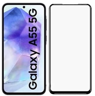 PLUGTECH Advanced Tempered Glass With Anti-Explosion 9H Hardness Edge-To-Edge Coverage Screen Guard for SAMSUNG A55