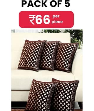 BELLA TRUE Set of 5 Velvet Cushion Covers 40X40 cm (16X16)