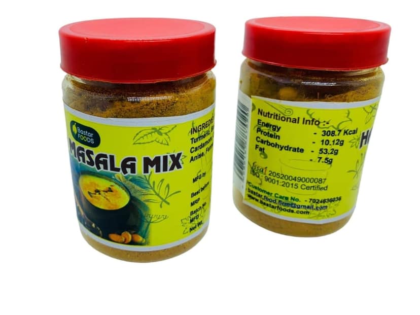 Bastar Food Golden Spice Ayurvedic Blend Pure Haldi Masala Mix | Hadli Masala Powder | Turmeric Chai Masala for Healthy and Happy Life | Non-GMO Gluten-Free view 4