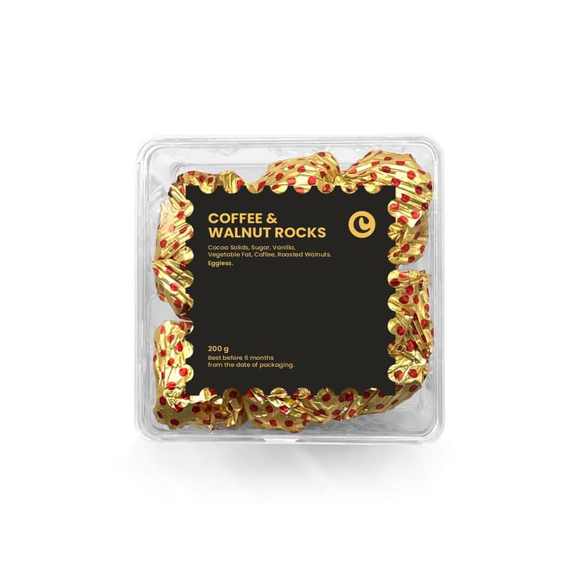 Chocopearl Coffee & Walnut Rocks Eggless Chocolate | Made with Cocoa Solids, Real Coffee, Roasted Walnuts & Vanilla | Crunchy Nutty Chocolate Bites | 100% Vegetarian - 200g view 4