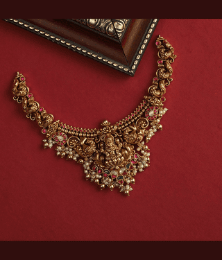 ROFARWORD Gold Brass Necklace Set ( Pack of 1 )