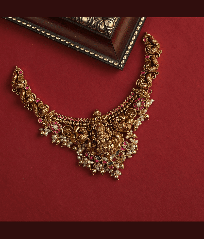 ROFARWORD Gold Brass Necklace Set ( Pack of 1 )