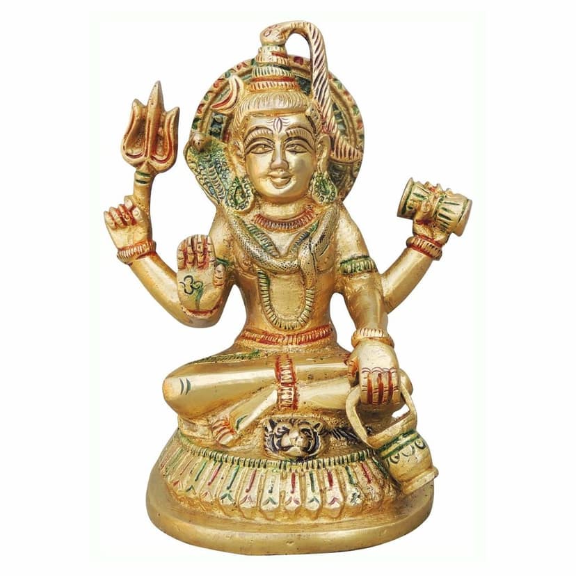 Brass Shiv Ji Colour Idol - Decorative Brass Murti, Height : 5.2 Inch (BSMAS947 B) view 2