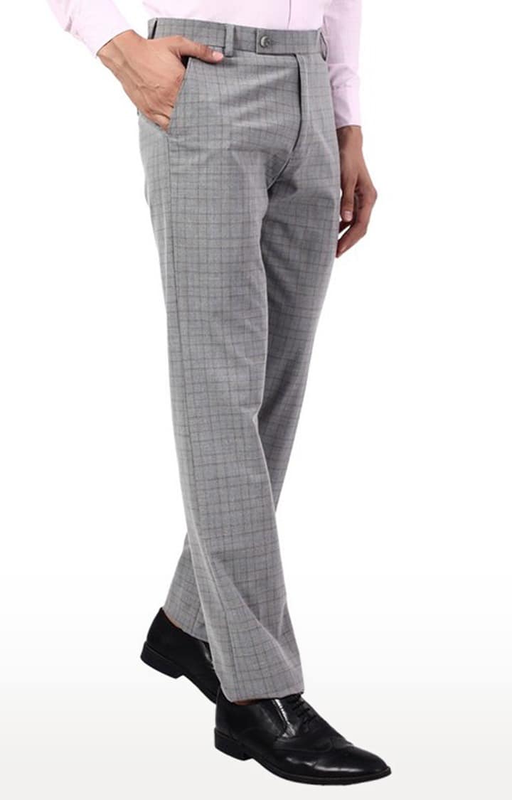 TAHVO Men Grey Formal Trousers view 2