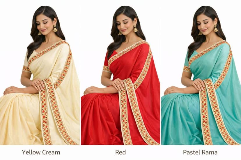 Multicolor Gota Patti Flower Lace Border Sewing Embroidery Ribbon Trim Golden Zari Cutwork Fabric Decoration Craft Clothes 3 Inch Width 9 Meter Roll For Saree Suit Bridal Dupatta Blouse Dress Choli Lehenga Anarkali Hijab Gown Kurti view 8