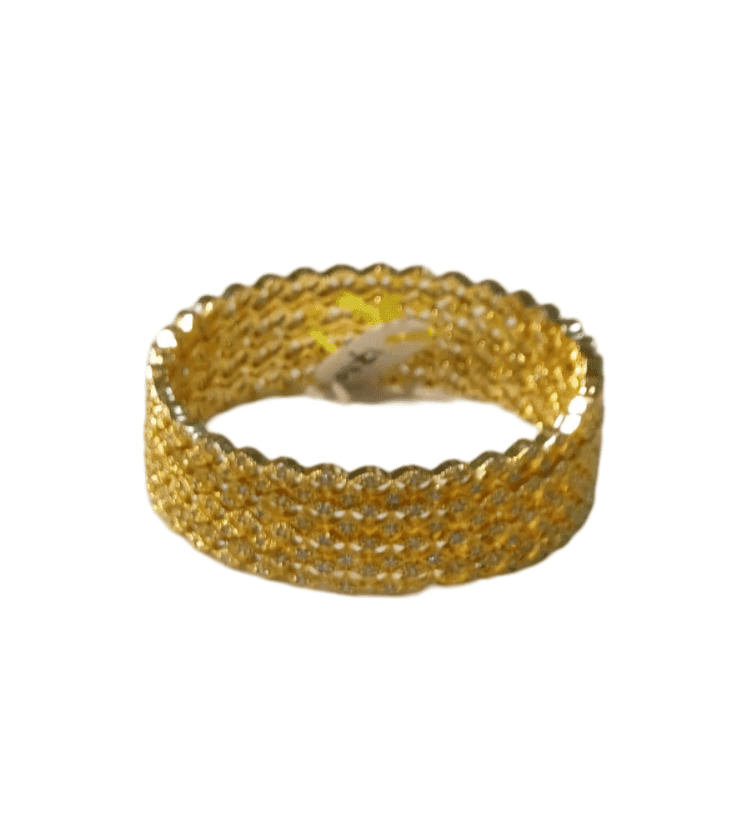 Gold Plated Bangle Set with Cubic Zirconia Stones view 2