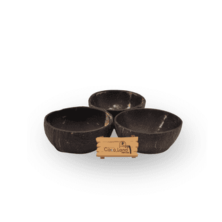 Coco Land Coconut Shell SAUSAGE Bowl 100 ml |Coconut Oil Polished Decorative Pots ,Chutney,Pickle,Smoothie,Coffee,Tea Serving Bowl|Mixing Bowl,Natural Bowl,Eco Friendly