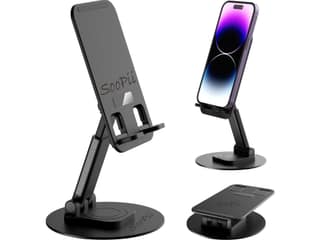 SOOPII Desktop Premium-A Quality Mobile Phone Stand + Tablet Stand, Mobile Holder, Adjustable & Foldable Mobile Stand for Mobile Phone and Tablet - Black