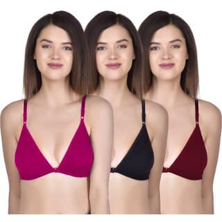LAMBENCY Black,Pink,Maroon Plunge Bra
