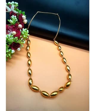 KRIMO Brass Golden Designer Necklace Princess