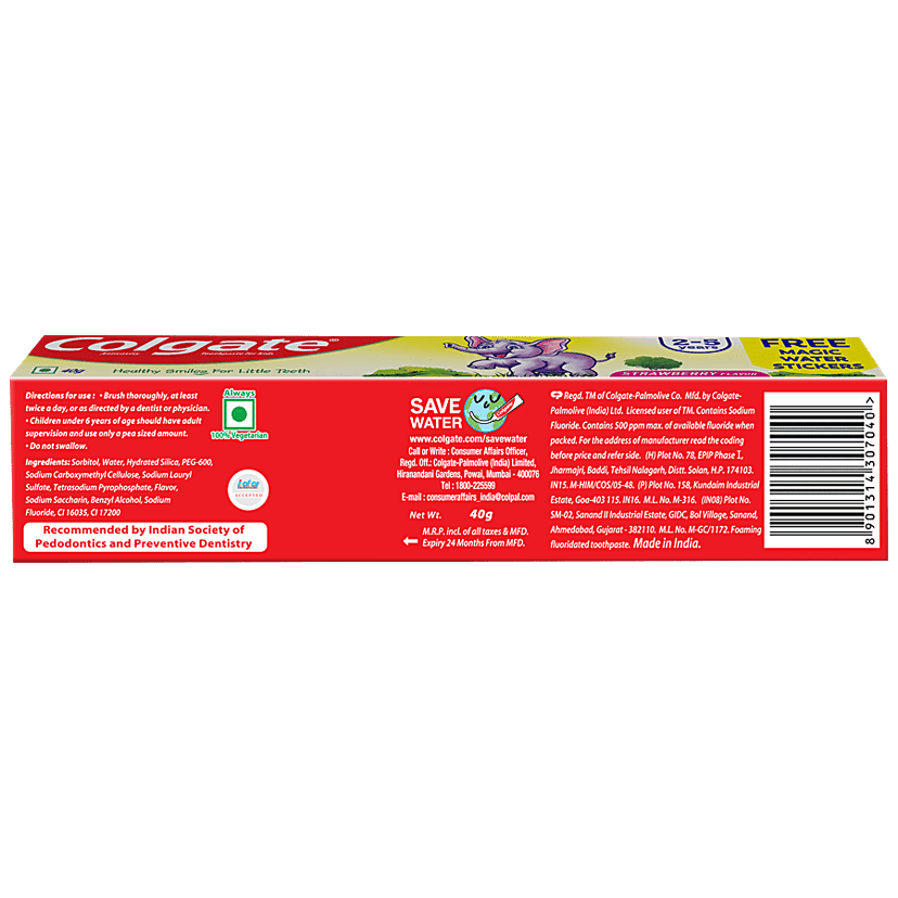 Colgate Kids Toothpaste - 2-5 Years, Strawberry Flavour, 40 G(Savers Retail) view 2