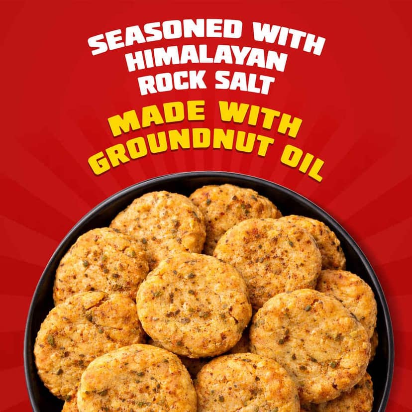 Lal Methi Mathri Made with Groundnut Oil & Himalayan Rock Salt Guilt-Free Snack - 150g view 3