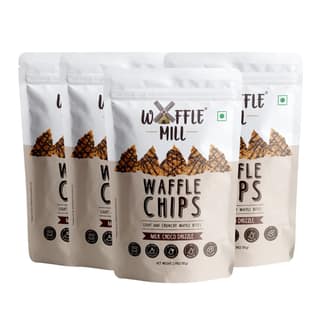 Waffle Mill - Waffle Chips - Milk Choco Drizzle - Pack of 4 - 340 gm