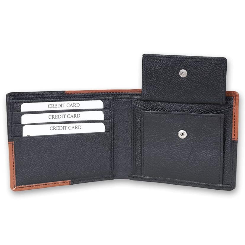 FAIRBIZPS Leather Wallets for Men Top Grain Leather, 5 Card Slots & 2 Compartments, Bi Fold Wallets view 4