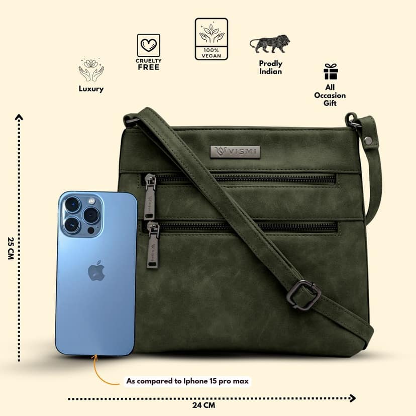 VISMIINTREND Sling Bag for Women | Crossbody Messenger Bag | Pu Leather Stylish Shoulder Bag | Water Resistant Adjustable Strap view 4