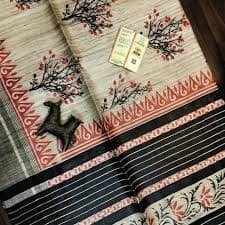 Pure Tussar Ghicha Printed Silk Saree view 3