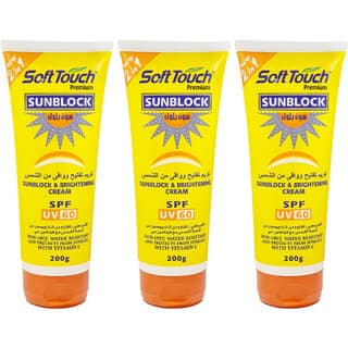 SoftTouch Sunblock Brightening Day Cream - Pack Of 3 (200g)