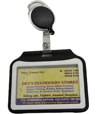 Dey's Plastic ID Badge Holder with tag