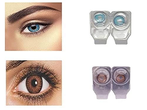 BLUE AND BROWN MD SPARKLE MONTHLY COLOR CONTACT LENS WITH CASE AND 60ML SOLUTION (PACK OF 2 PAIR) view 2