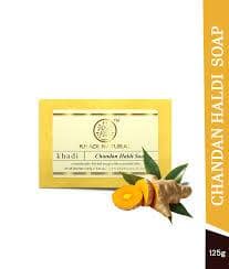 Khadi Natural Chandan Haldi Handmade Soap - For Soft & Supple Skin, 125 G