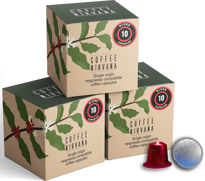 Coffee Nirvana, Blend, Box of 10, Nespresso Compatible Aluminum Capsules