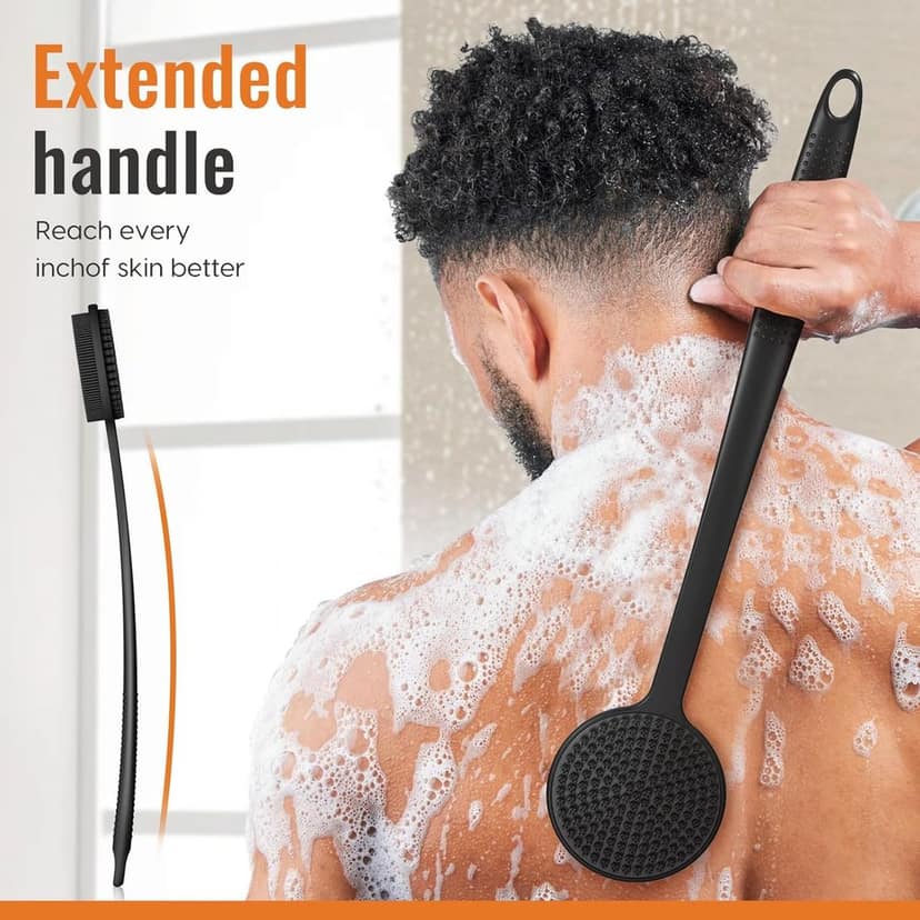 Silicone Back Scrubber with Long Handle for Exfoliation & Deep Cleansing view 7