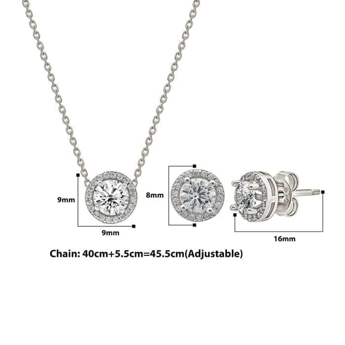 Silver Crystal Gloss Necklace Set view 4