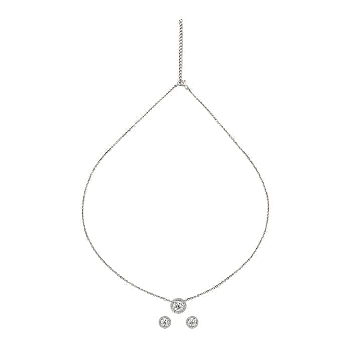 Silver Crystal Gloss Necklace Set view 5