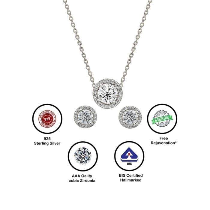Silver Crystal Gloss Necklace Set view 6