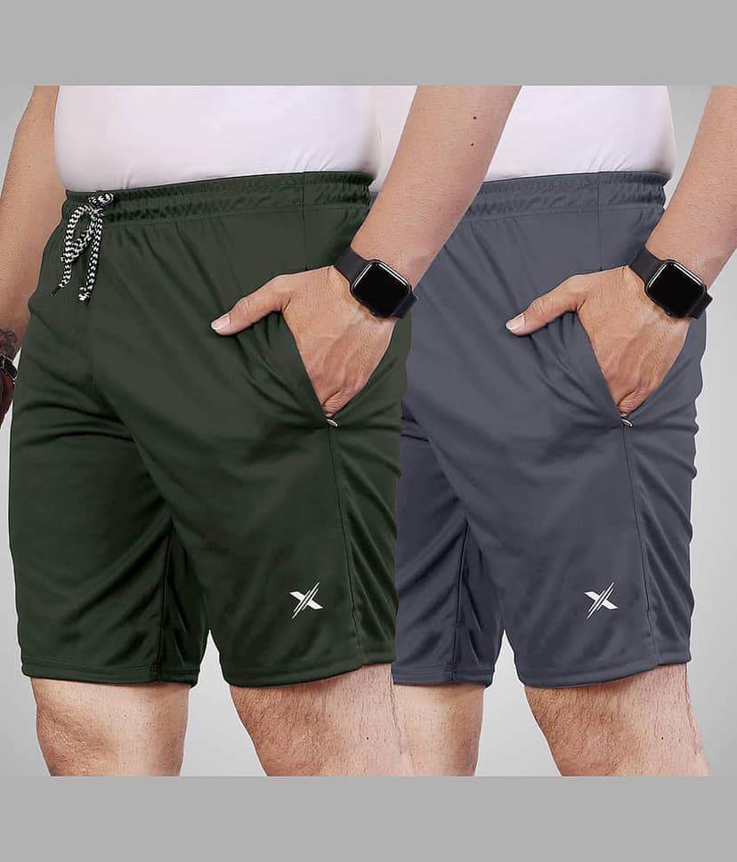 FTX Dark Grey Lycra Men's Shorts ( Pack of 2 )