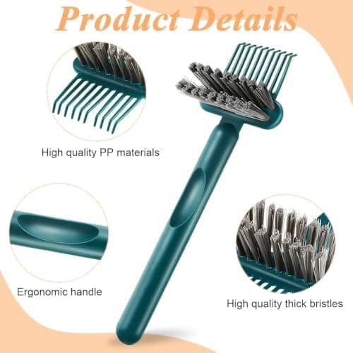 2-in-1 Hair Brush Cleaner Tool - Professional Hair Brush Rake and Bristle Brush Combo - Efficient Hair Remover for Dust, Lint, and Tangled Hair - Essential Home & Salon Brush Maintenance Accessory view 3