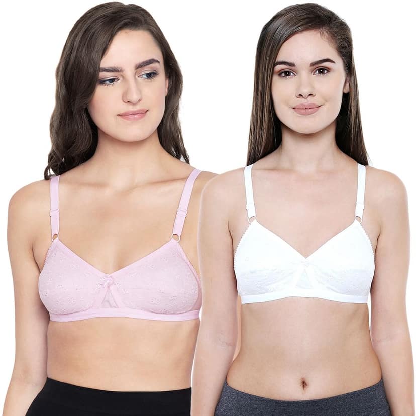 Bodycare Women Cotton Full Coverage Non Padded Regular Bra Pack - 2 E5524PUW